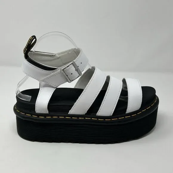 Dr Martens Blaire Quad White Hydro Leather Sandals Womens Size 9 STORE MODEL - Picture 8 of 16